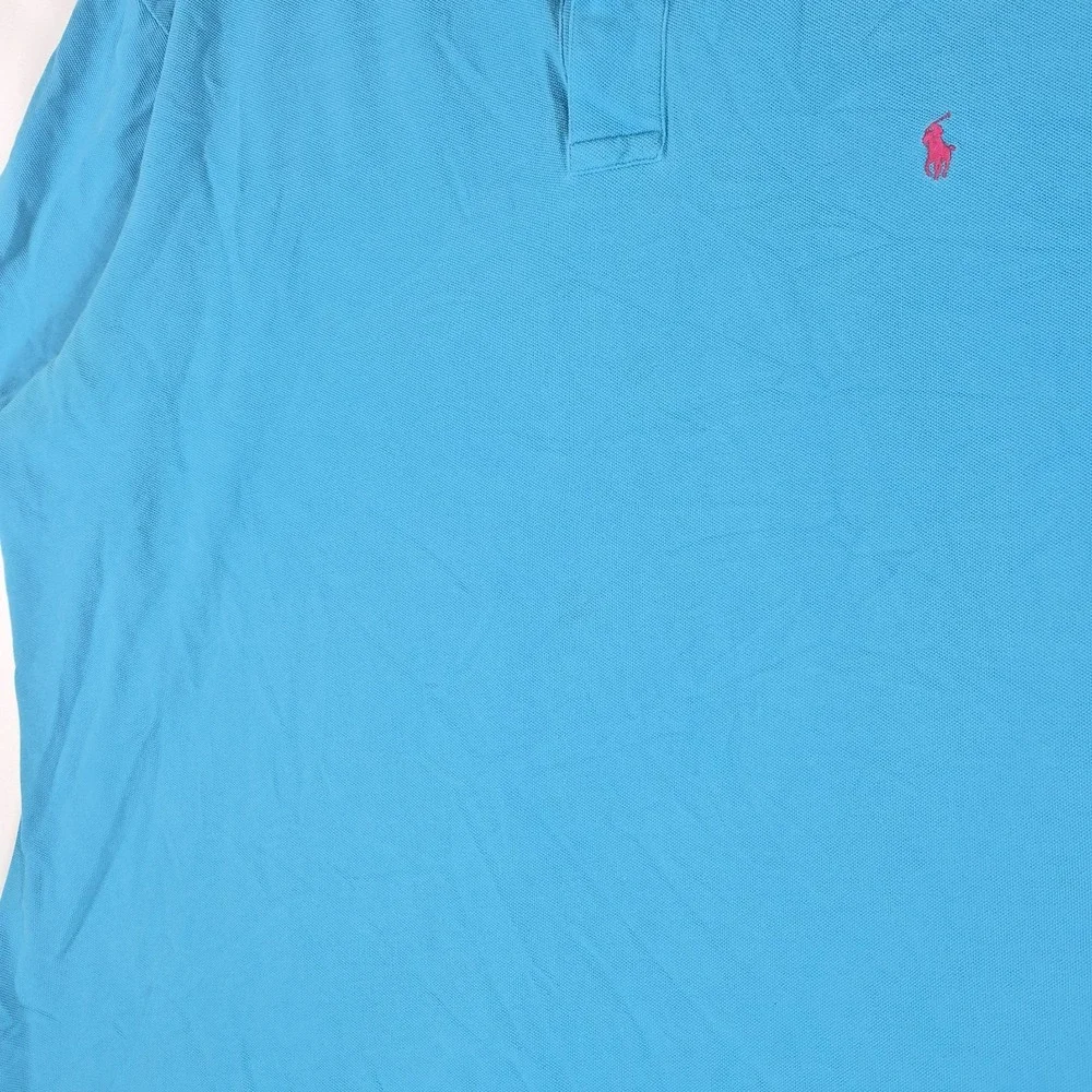Vtg Polo Ralph Lauren Men's 3XLT Turquoise Blue Pink Pony Cotton